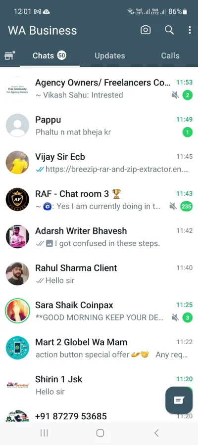 you can see many contect details in whatsapp application