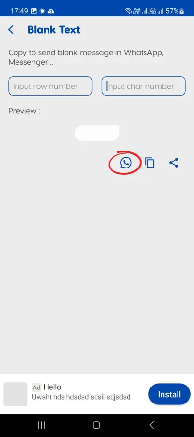 In red circle showing whatsapp icon to send message